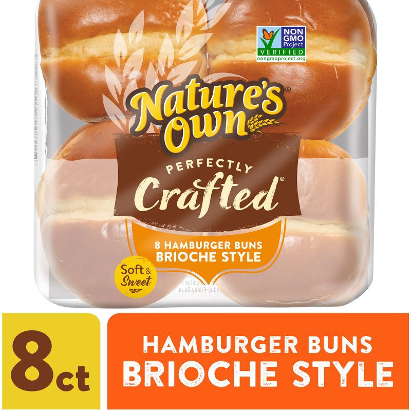 slide 9 of 16, Nature's Own Perfectly Crafted Brioche Hamburger Bun - 18oz, 18 oz