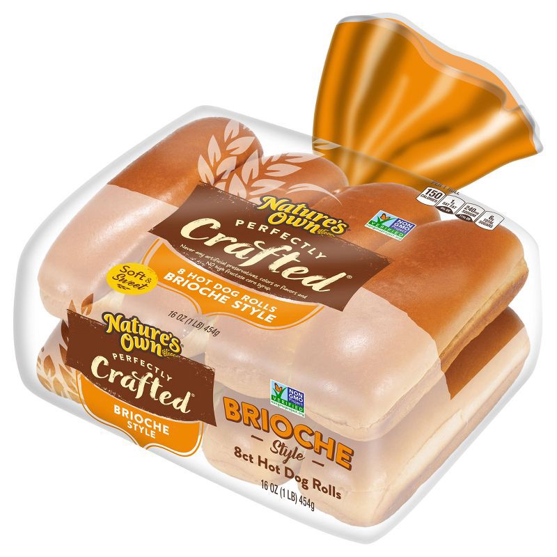 slide 4 of 7, Nature's Own Perfectly Crafted Brioche Hotdog Bun - 16oz, 16 oz