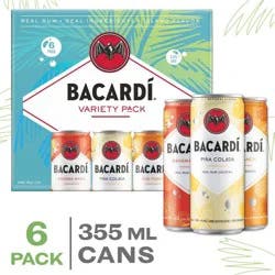 Bacardi Real Rum Cocktail Variety Pack - 6pk/355ml Cans