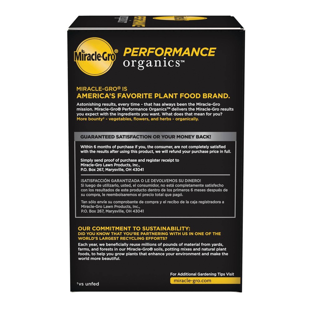 slide 9 of 9, Miracle-Gro Performance Organics All Purpose Water Soluble Plant Food - 1lb, 1 lb