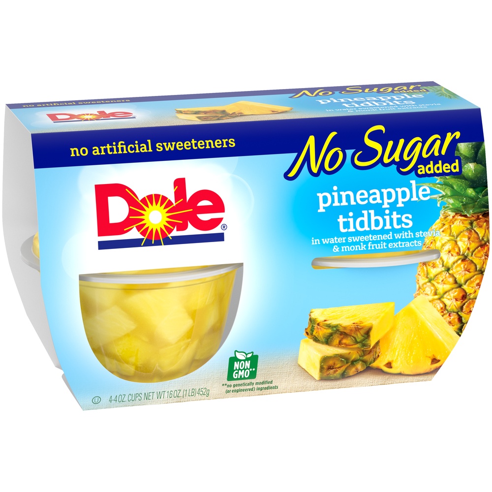 slide 7 of 9, Dole Pineapple Tidbits In Water, 16 oz