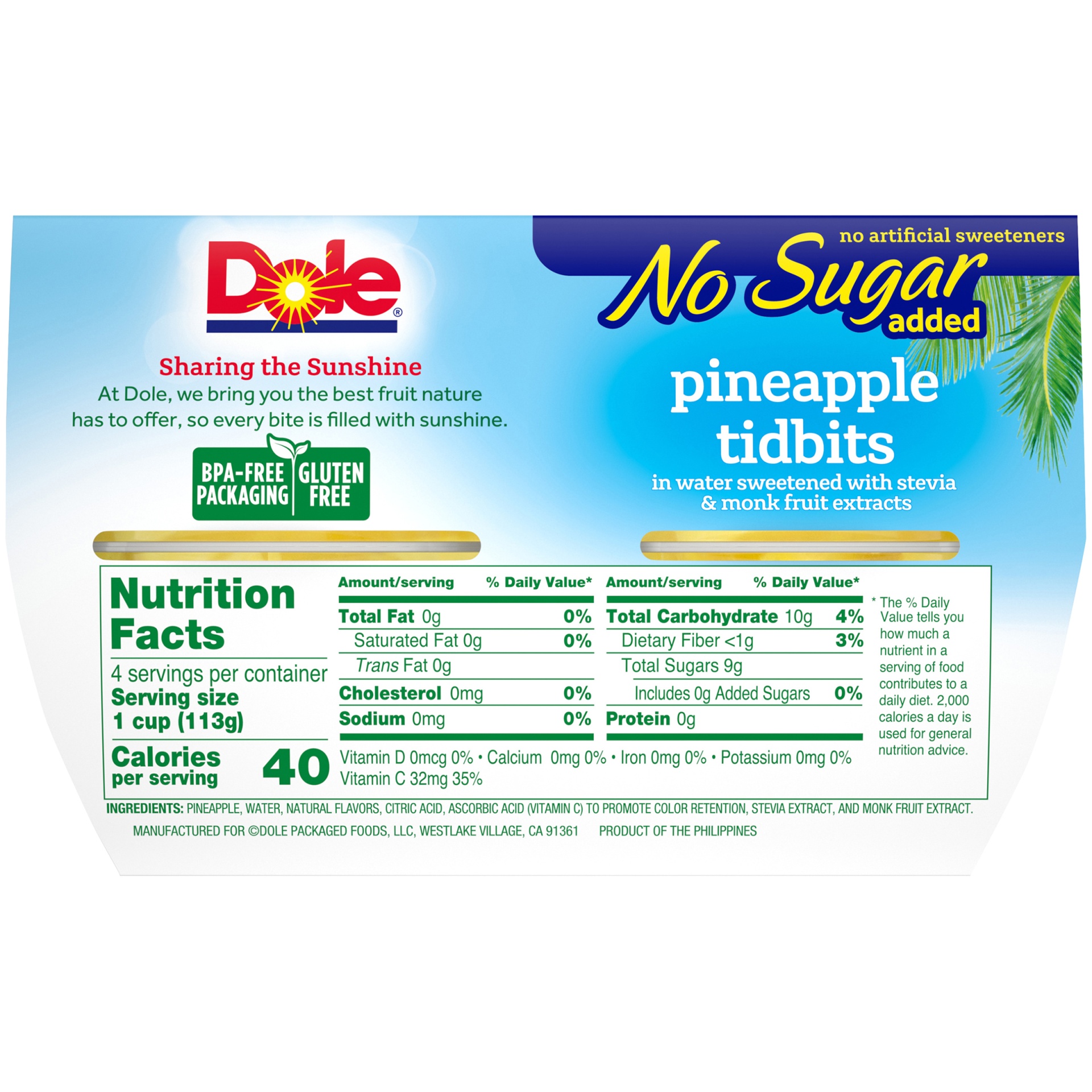 slide 3 of 9, Dole Pineapple Tidbits In Water, 16 oz