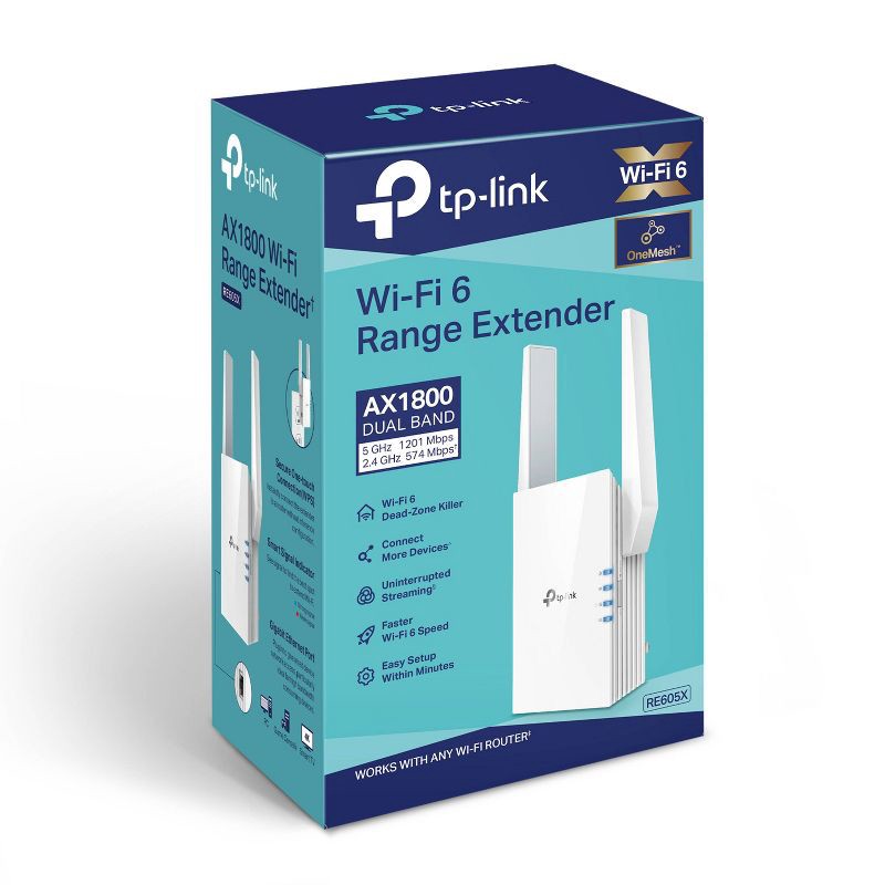 slide 4 of 4, TP-Link AX1800 Mesh Dual Band Range Extender - RE605X, 1 ct