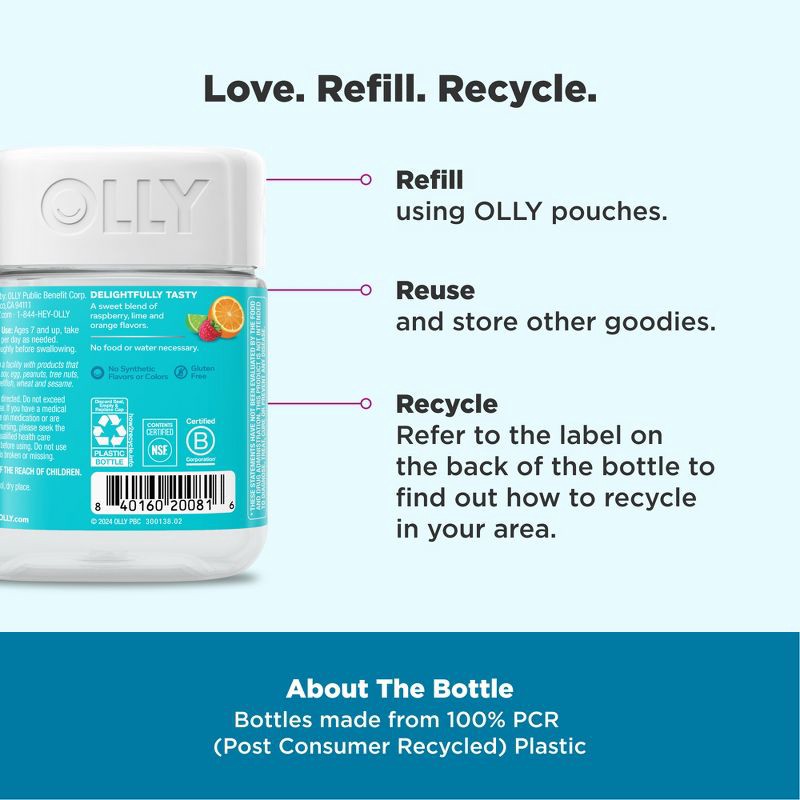 slide 4 of 11, OLLY Kids Chillax Supplement Gummies with Magnesium, L-Theanine & Lemon Balm - Sunny Sherbet - 50ct, 50 ct