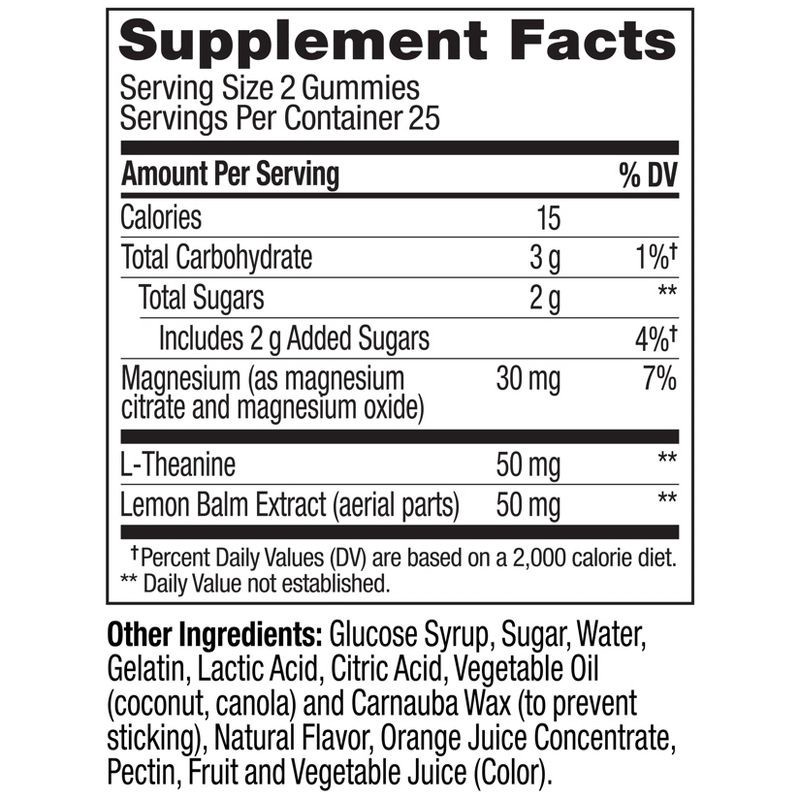 slide 6 of 11, OLLY Kids Chillax Supplement Gummies with Magnesium, L-Theanine & Lemon Balm - Sunny Sherbet - 50ct, 50 ct