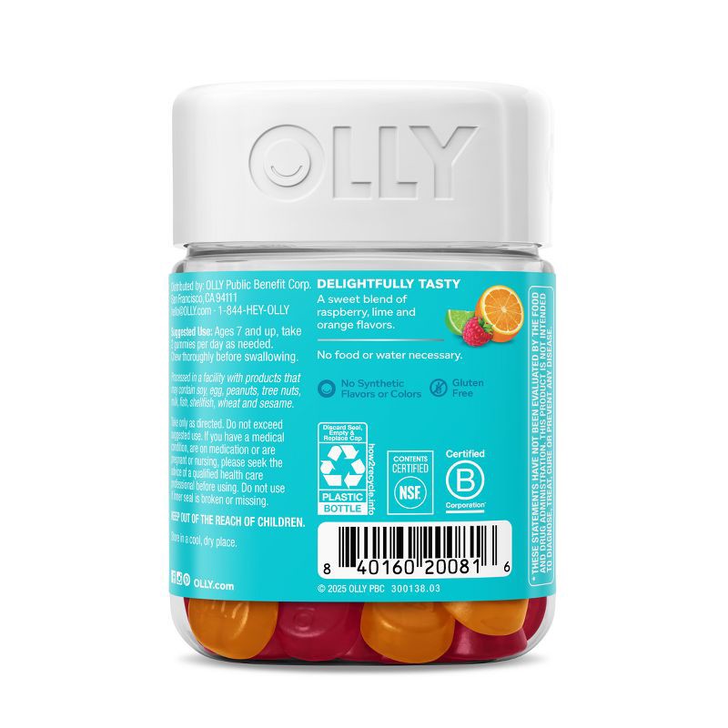 slide 7 of 11, OLLY Kids Chillax Supplement Gummies with Magnesium, L-Theanine & Lemon Balm - Sunny Sherbet - 50ct, 50 ct