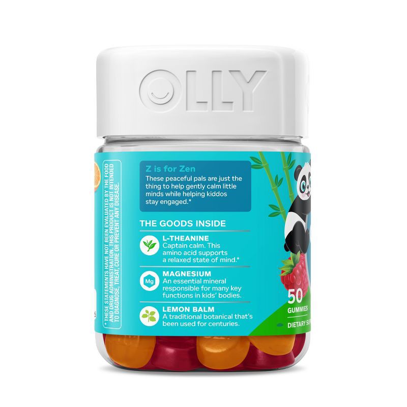 slide 8 of 9, OLLY Kids Chillax Supplement Gummies with Magnesium, L-Theanine & Lemon Balm - Sunny Sherbet - 50ct, 50 ct