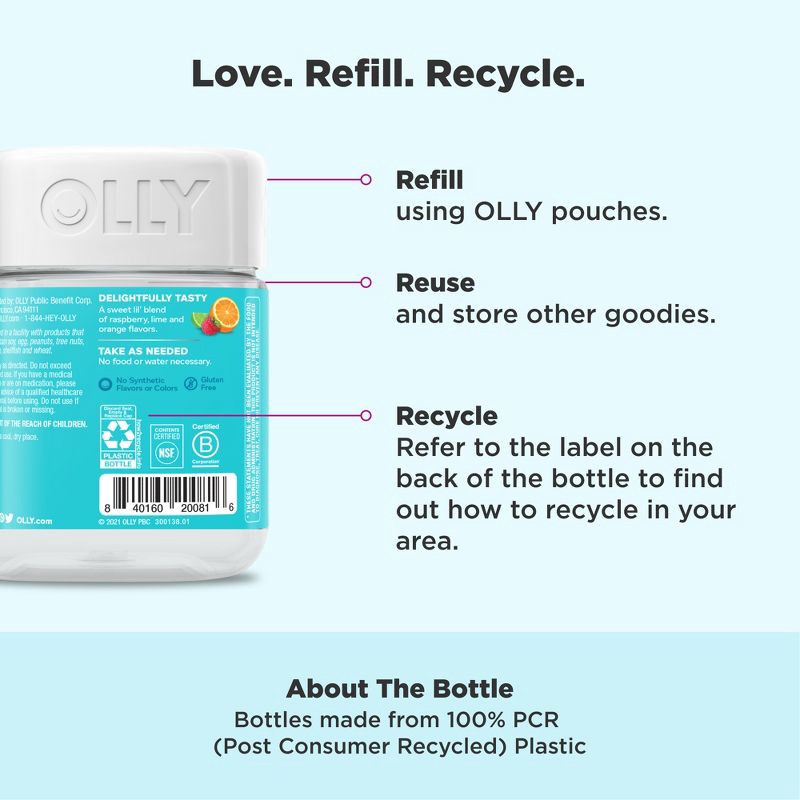 slide 11 of 11, OLLY Kids Chillax Supplement Gummies with Magnesium, L-Theanine & Lemon Balm - Sunny Sherbet - 50ct, 50 ct