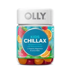 OLLY Kids Chillax Supplement Gummies with Magnesium, L-Theanine & Lemon Balm - Sunny Sherbet - 50ct