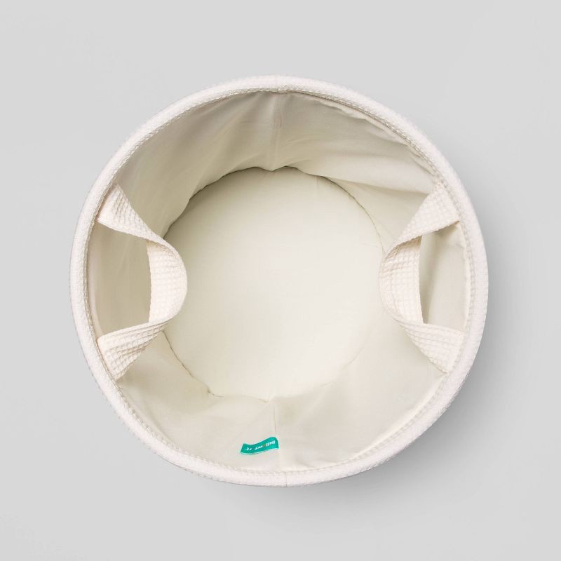 slide 4 of 5, Large Waffle Kids' Storage Basket Cream - Pillowfort™: Circular Polyester Toy Organizer, Spot Clean, 13"x13", 1 ct