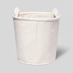 Large Waffle Kids' Storage Basket Cream - Pillowfort™: Circular Polyester Toy Organizer, Spot Clean, 13"x13"