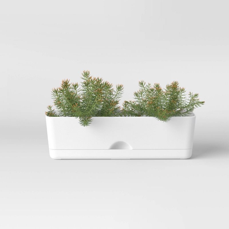 slide 3 of 4, Self-Watering Window Rectangular Indoor Outdoor Planter Box White 16"x4.5" - Room Essentials™, 1 ct