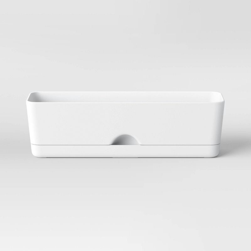 slide 1 of 4, Self-Watering Window Rectangular Indoor Outdoor Planter Box White 16"x4.5" - Room Essentials™, 1 ct