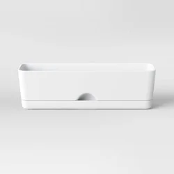Self-Watering Window Rectangular Indoor Outdoor Planter Box White 16"x4.5" - Room Essentials™