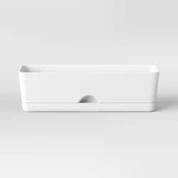 Self-Watering Window Rectangular Indoor Outdoor Planter Box White 16"x4.5" - Room Essentials™