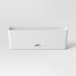 Self-Watering Window Rectangular Indoor Outdoor Planter Box White 8"x24" - Room Essentials™