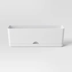 Self-Watering Window Rectangular Indoor Outdoor Planter Box White 8"x24" - Room Essentials™