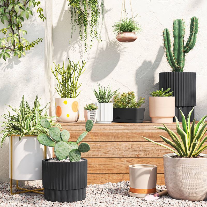 slide 2 of 5, Self-Watering Window Rectangular Indoor Outdoor Planter Box Black 16"x4.5" - Room Essentials™: Modern Polypropylene, No Drainage, 1 ct