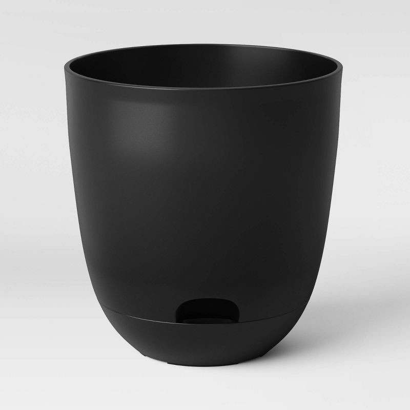 slide 1 of 4, Self-Watering Plastic Indoor Outdoor Planter Pot Black 20"x20" - Room Essentials™: Durable, No Assembly, 1 ct