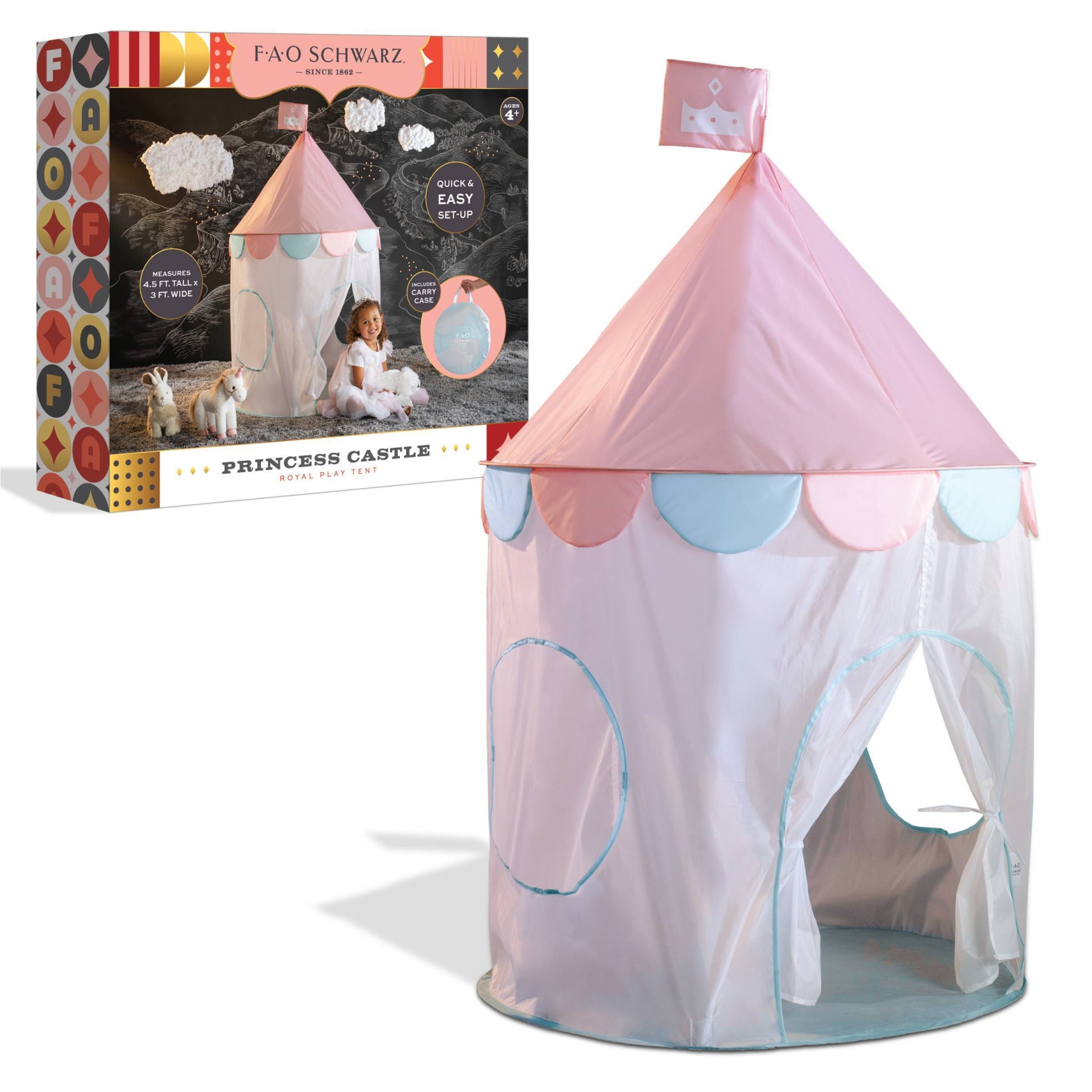 slide 1 of 6, FAO Schwarz Play Princess Castle Hideaway Tent, 1 ct