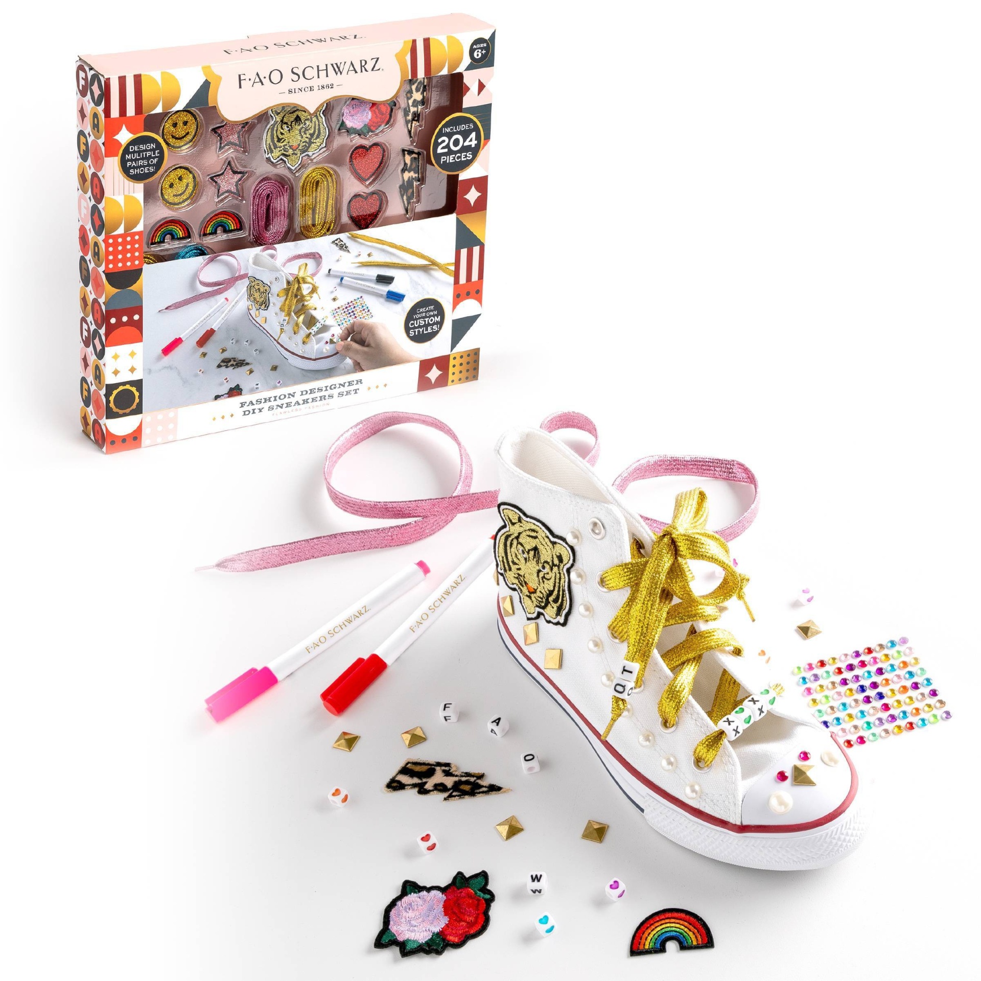 FAO Schwarz Fashion Designer DIY Sneakers Set 1 ct | Shipt