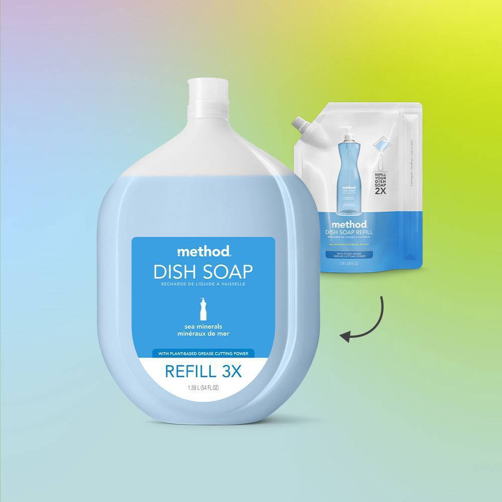 method  Dish Soap, Refill, Sea Minerals, 54 fl oz