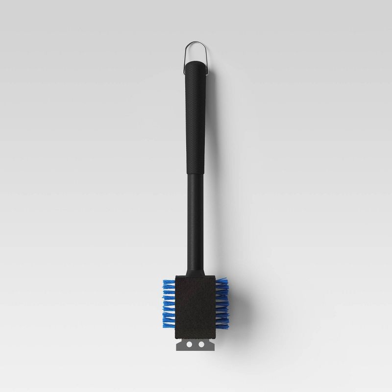 Grill Cleaning Brush Blue Nylon Bristles Black - Room Essentials