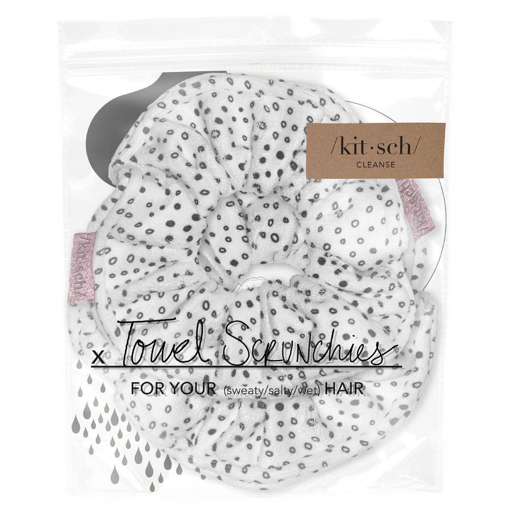 slide 2 of 3, 2pk Towel Scrunchie Black/White - Kitsch, 1 ct