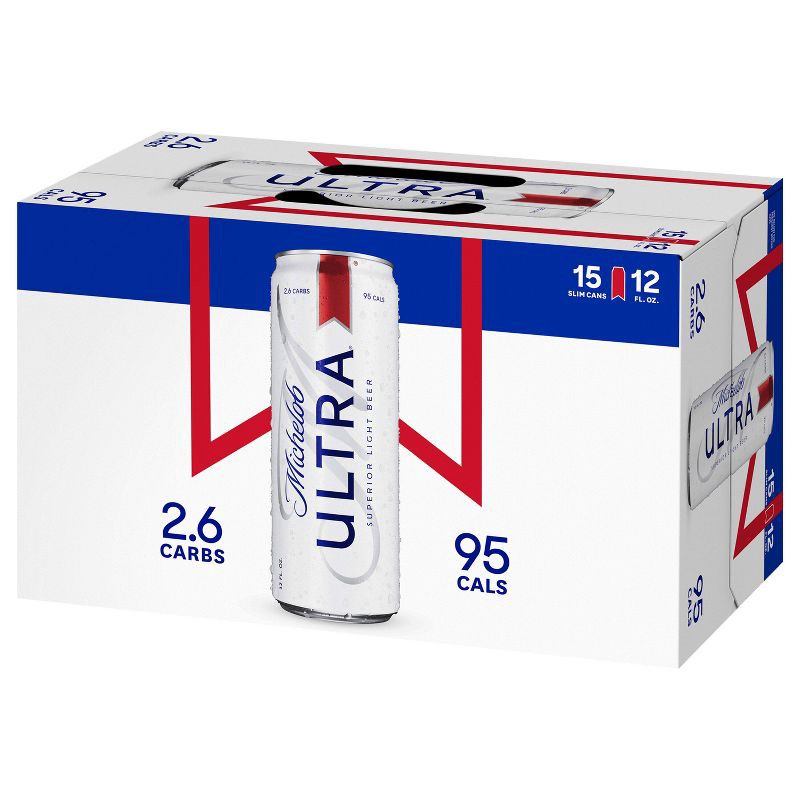 slide 9 of 12, Michelob ULTRA Superior Light American Lager Beer - 15pk/12 fl oz Cans, 15 ct; 12 fl oz