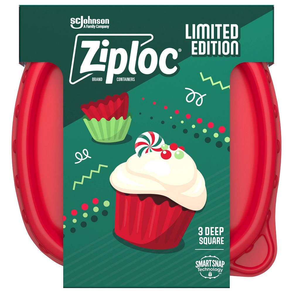 Ziploc Limited Edition Holiday Large Red Containers 2 Ct., Food Storage, Household