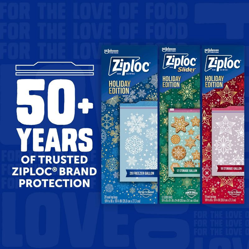 slide 8 of 10, Ziploc Holiday Storage Gallon Bags - 19ct, 19 ct