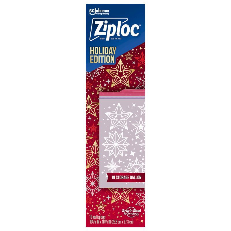 slide 1 of 10, Ziploc Holiday Storage Gallon Bags - 19ct, 19 ct