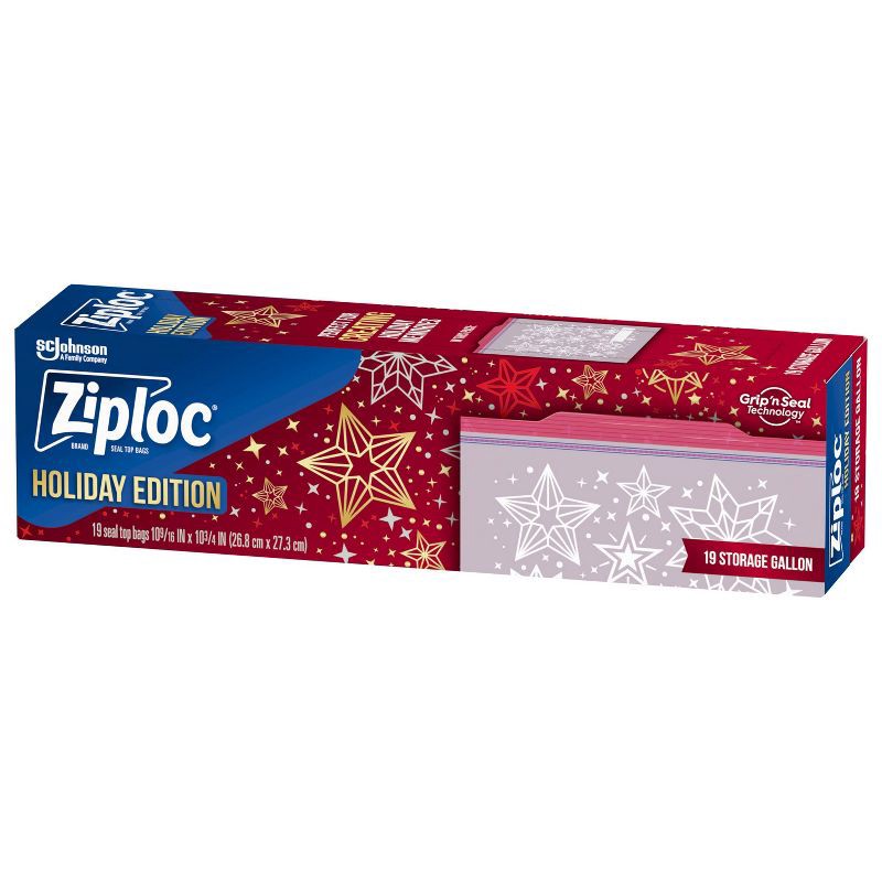 slide 9 of 10, Ziploc Holiday Storage Gallon Bags - 19ct, 19 ct