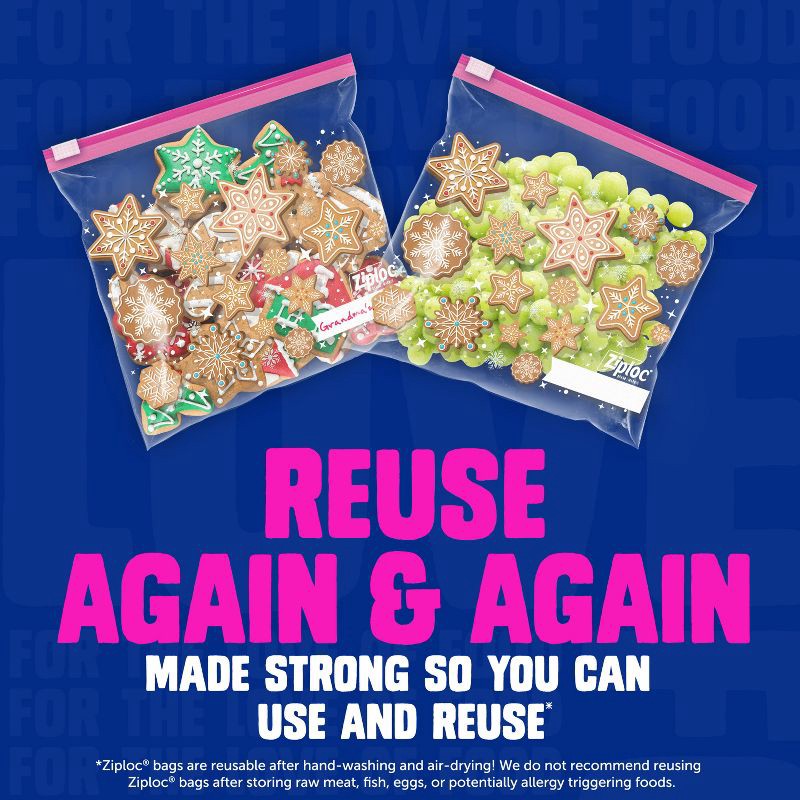 slide 6 of 12, Ziploc Holiday Slider Storage Quart Bags - 16ct, 16 ct