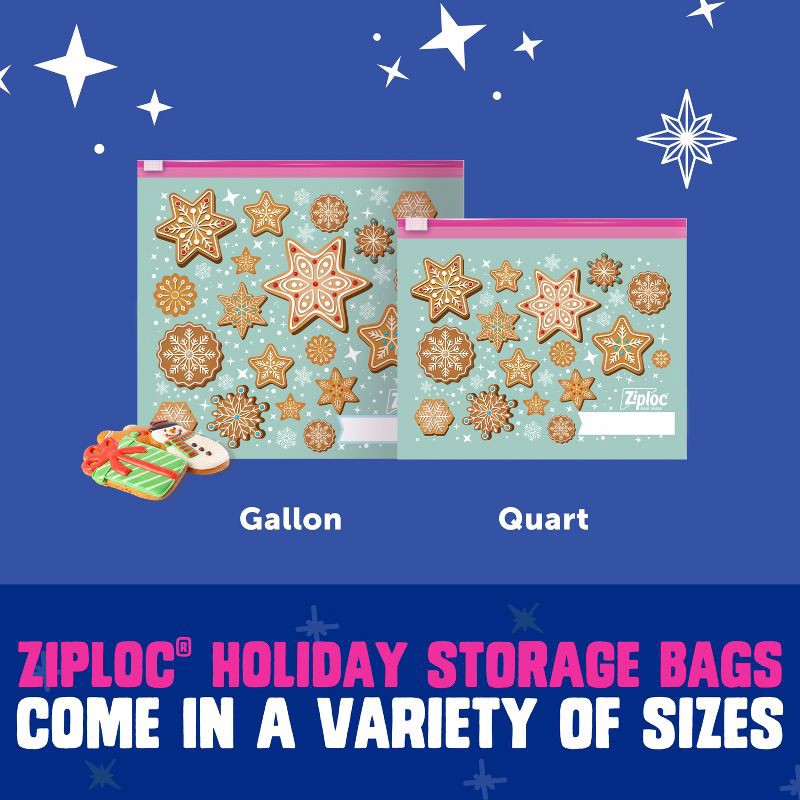 slide 7 of 12, Ziploc Holiday Slider Storage Quart Bags - 16ct, 16 ct