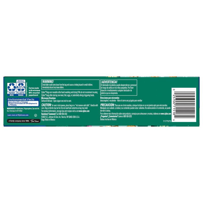 slide 11 of 12, Ziploc Holiday Slider Storage Quart Bags - 16ct, 16 ct