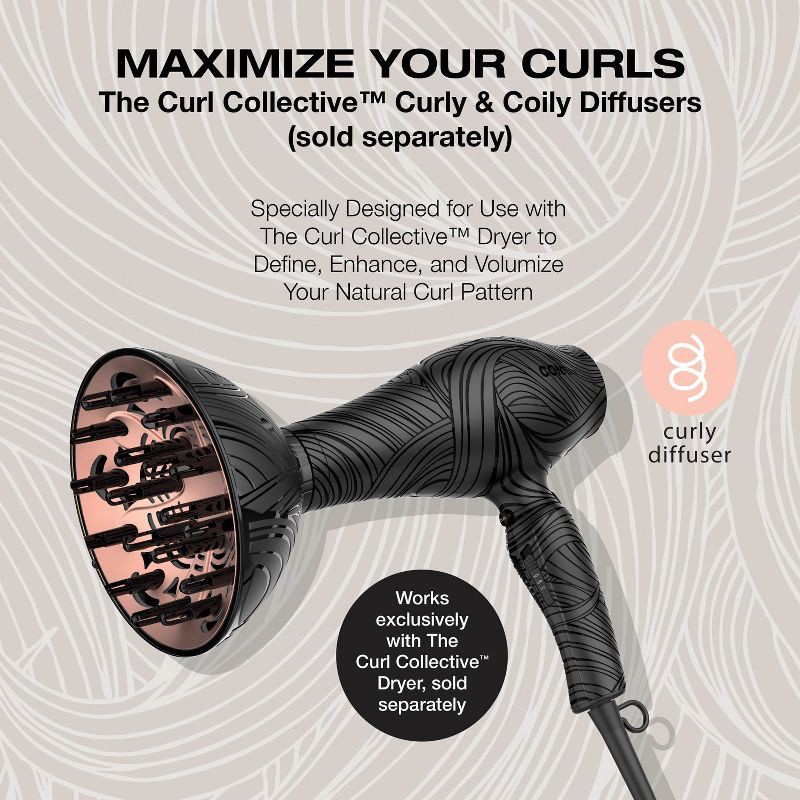 slide 6 of 7, Conair The Curl Collective Diffuser 3 Wavy to Curly - Pink, 1 ct