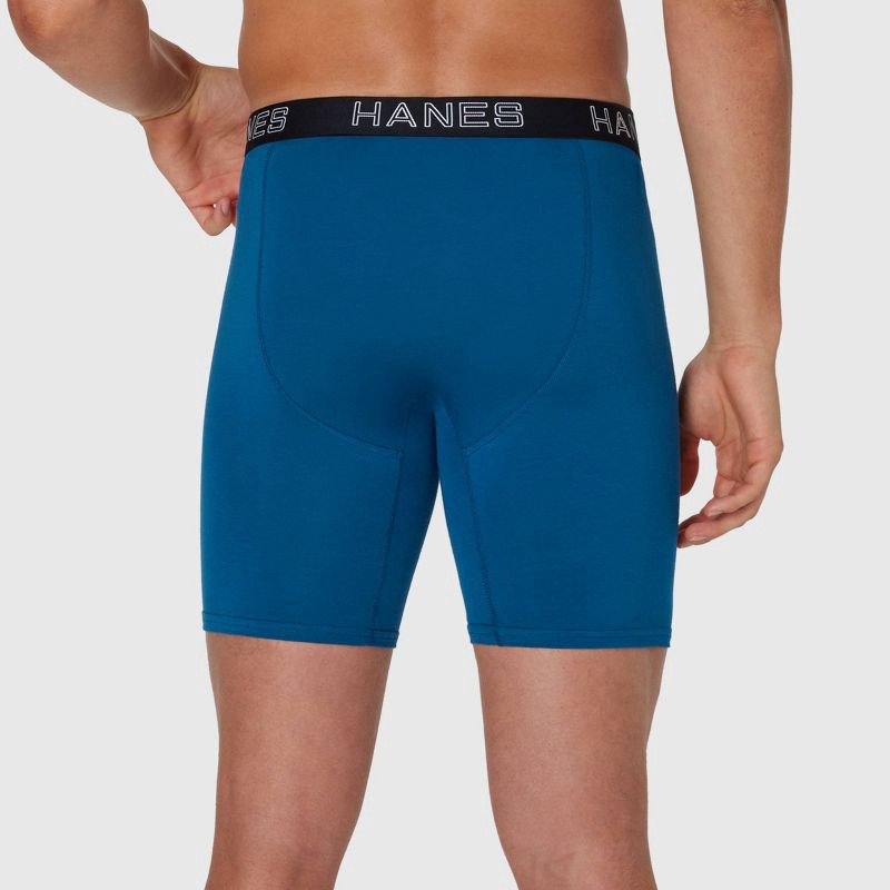 slide 7 of 7, Hanes Premium Men's Stretch Long Leg Boxer Briefs 5pk - Black/Navy Blue/Gray XL: Tagless, Breathable, Moisture Wicking, 5 ct