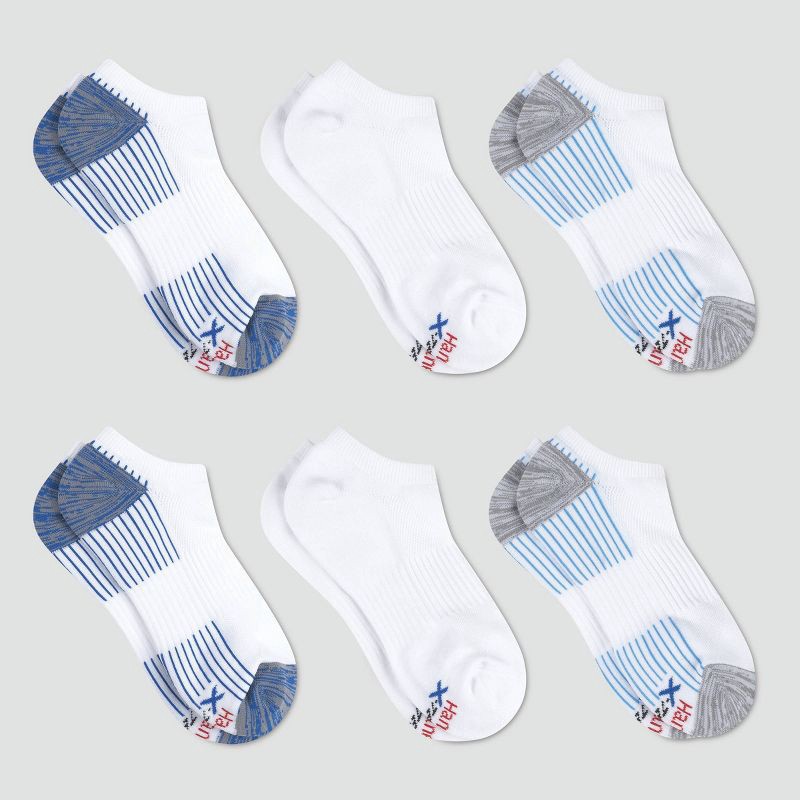 slide 2 of 3, Hanes Premium Men's X-Temp Performance No Show Socks 6pk - White 6-12, 6 ct