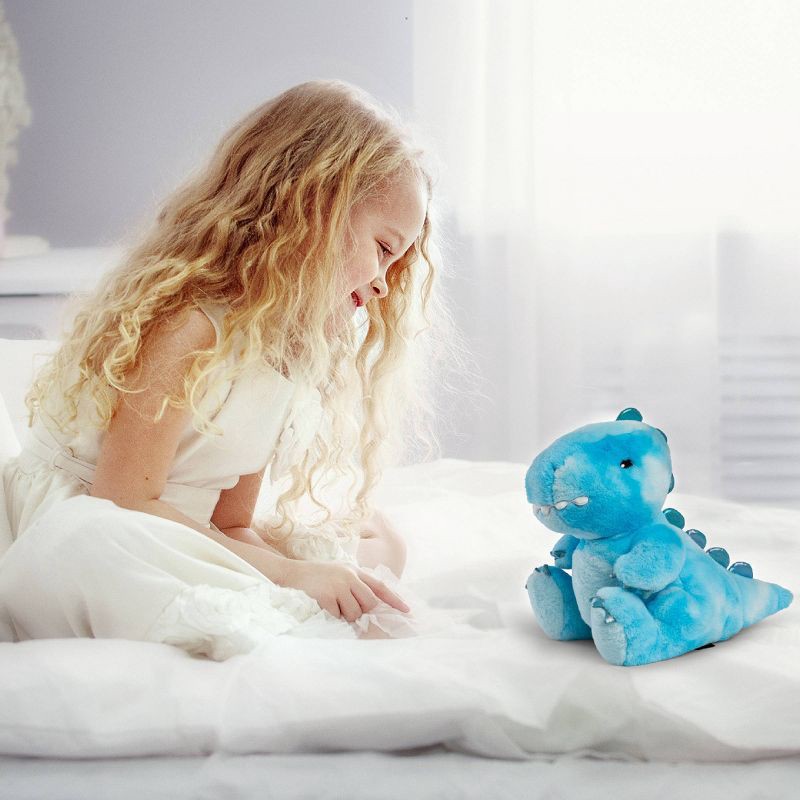 slide 2 of 7, FAO Schwarz Glow Brights Toy Plush LED with Sound Blue Dinosaur 12" Stuffed Animal, 1 ct