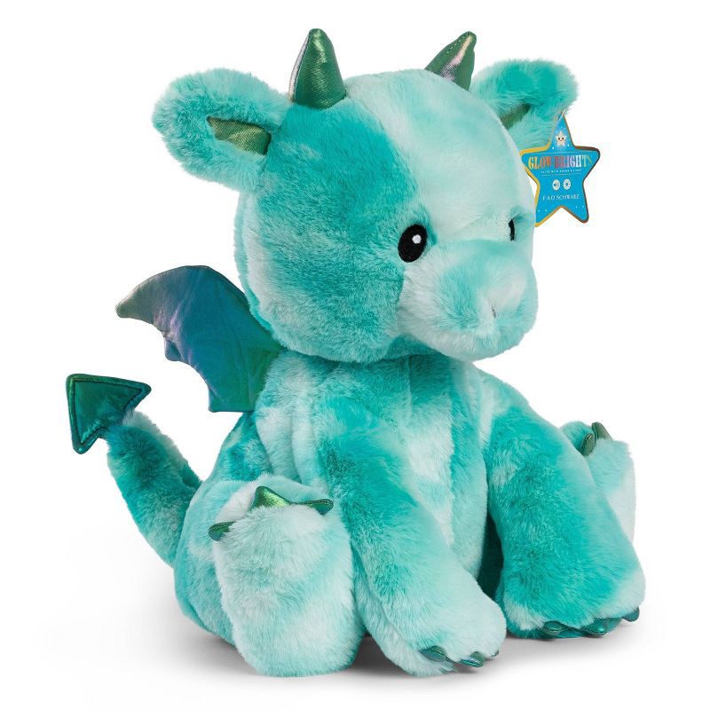 slide 1 of 1, FAO Schwarz Glow Brights Toy Plush LED with Sound Dragon 15" Stuffed Animal, 1 ct