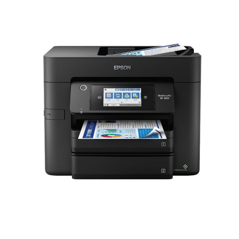 slide 2 of 4, Epson WorkForce Pro WF-4833 All-in-One Color Inkjet Printer, Copier, Scanner - Black, 1 ct