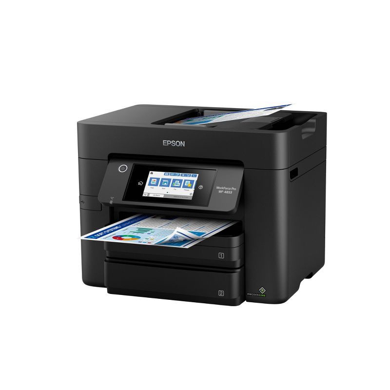 slide 4 of 4, Epson WorkForce Pro WF-4833 All-in-One Color Inkjet Printer, Copier, Scanner - Black, 1 ct