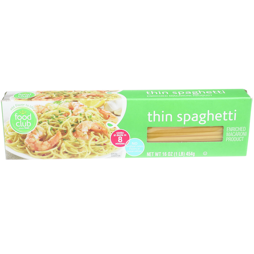 slide 1 of 1, Food Club Pasta Spaghetti Thin Box, 16 oz