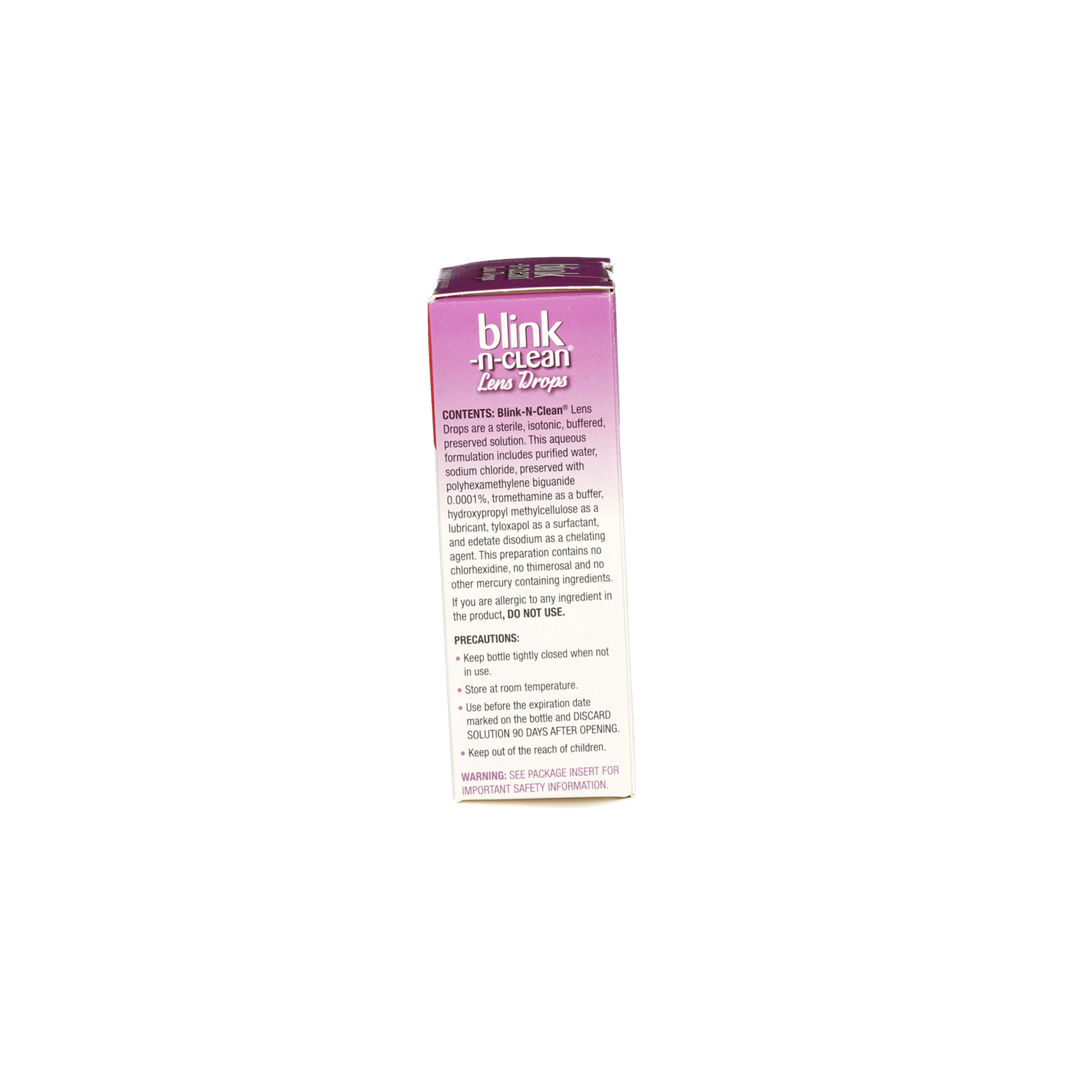 slide 2 of 2, Blink-N-Clean Lens Drops, Rewetting Drops for Contact Lenses, Instant Dry Lens Moisturizing, for Soft & RGP Lenses, 0.5 fl oz, 15 ml