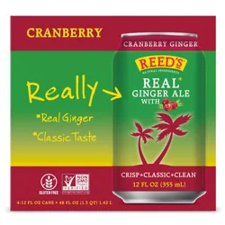 Reed's Real Ginger Ale with Cranberry 4 pk Cans