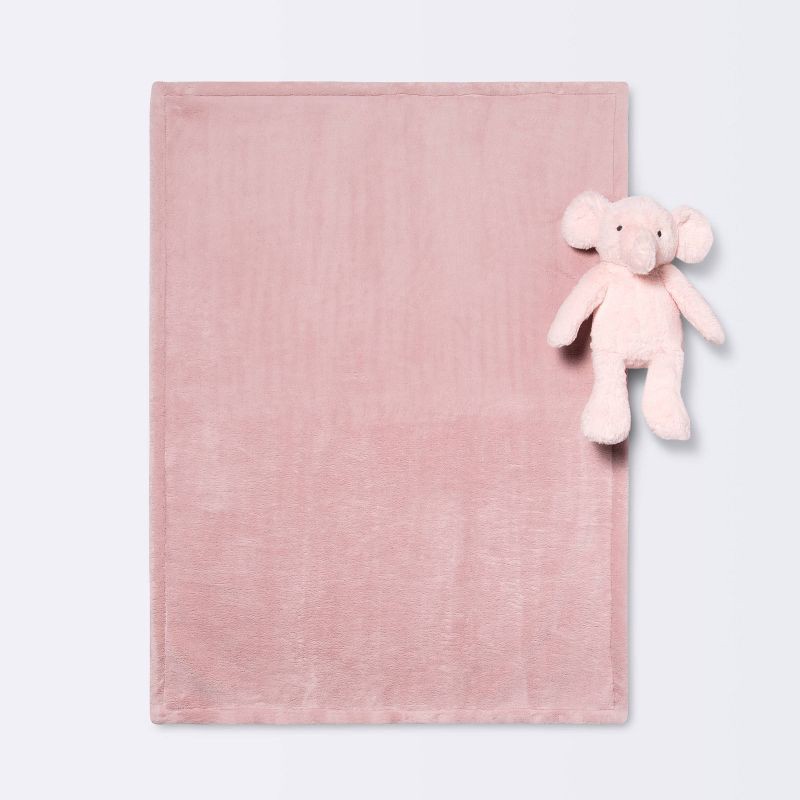 slide 3 of 3, Plush Blanket with Soft Toy - Cloud Island™ Pink Elephant, 1 ct