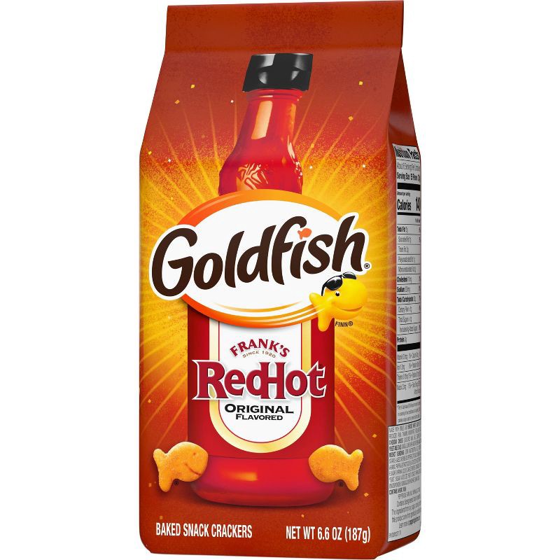 slide 6 of 7, Goldfish Crackers Frank's Red Hot Snack Crackers Bag - 6.6oz, 6.6 oz