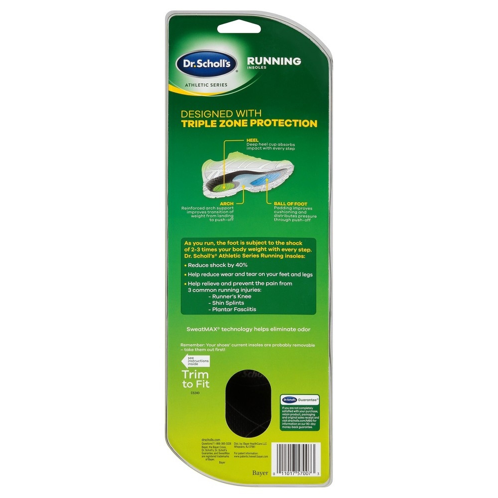 slide 2 of 2, Dr. Scholl's Athletic Series Running Insoles For Men - Size 10.5-13, 1 ct