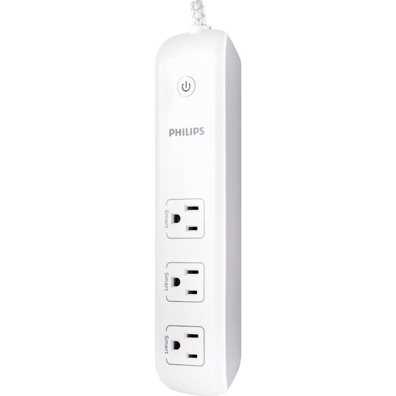 Philips 4' Smart Plug 3-Outlet Extension Cord - White 